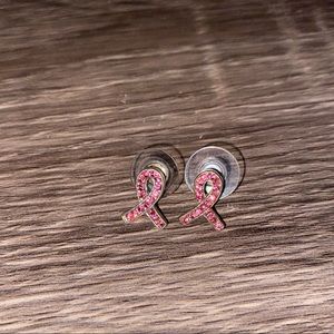 Breast cancer awareness earrings